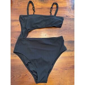 Shade Shore black one piece swimsuit cutouts sz M